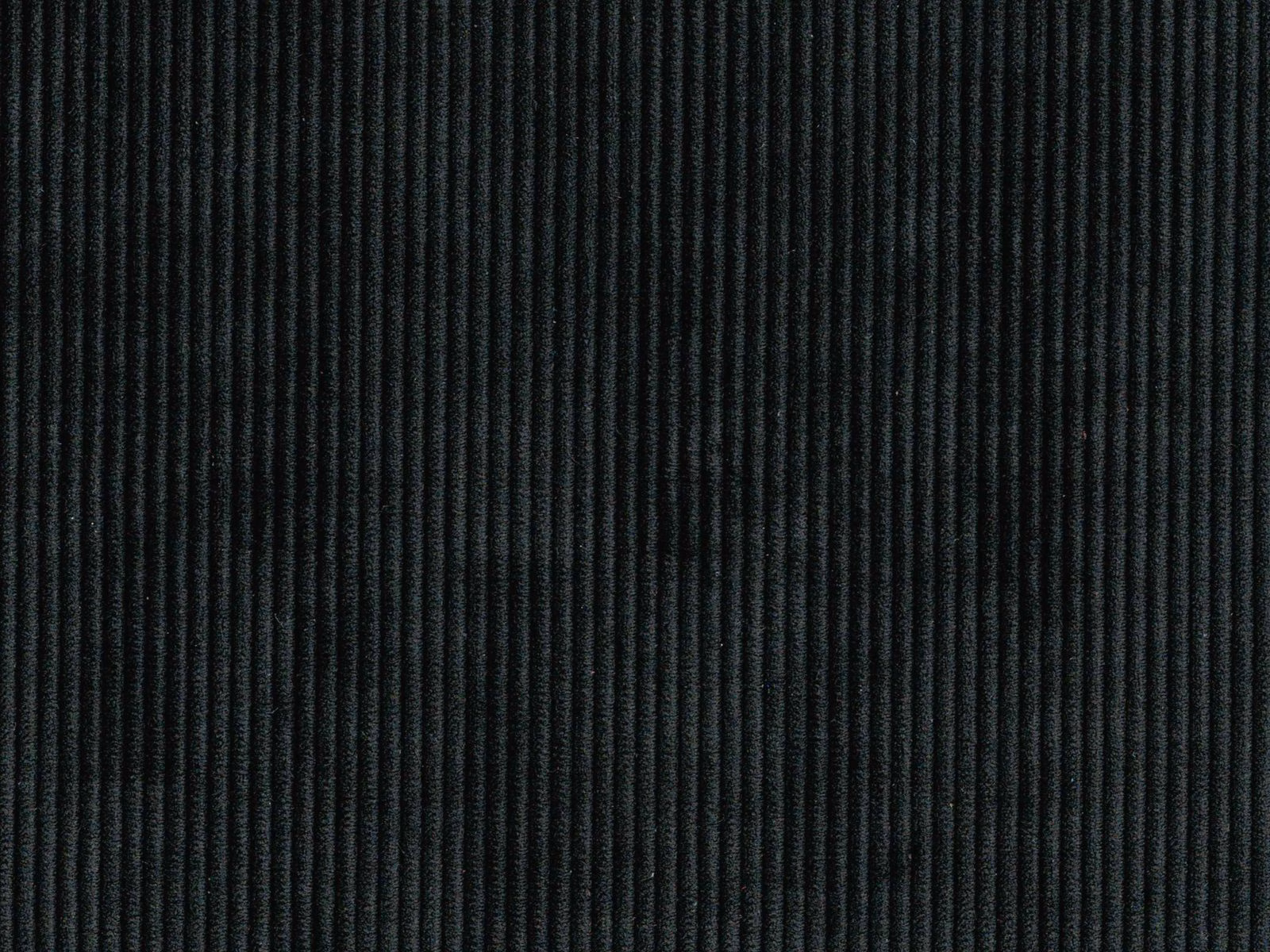 Deep charcoal-black rib cord showing fine vertical ribs and subtle graphite highlights