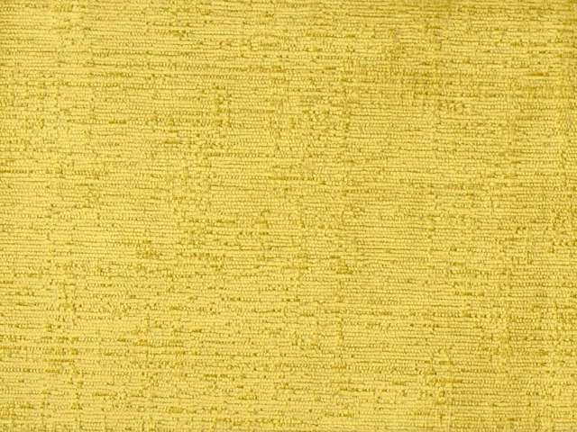 Close-up of textured chartreuse yellow chenille with fine horizontal slubs