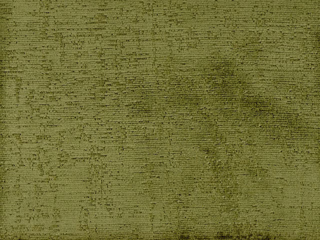 Muted olive-green chenille with broken horizontal slubs and a softly mottled surface