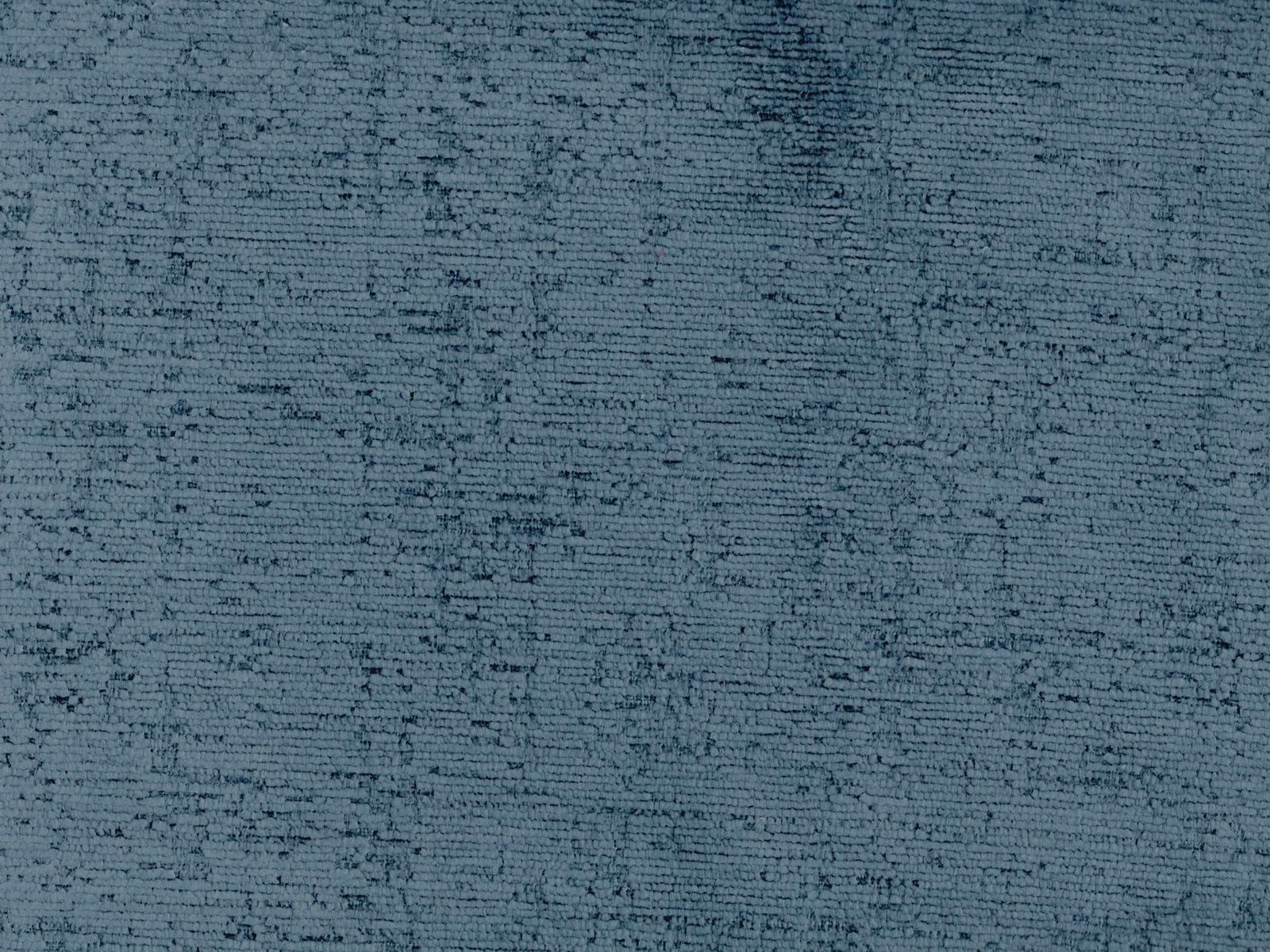 Muted blue-teal chenille with fine irregular horizontal woven texture