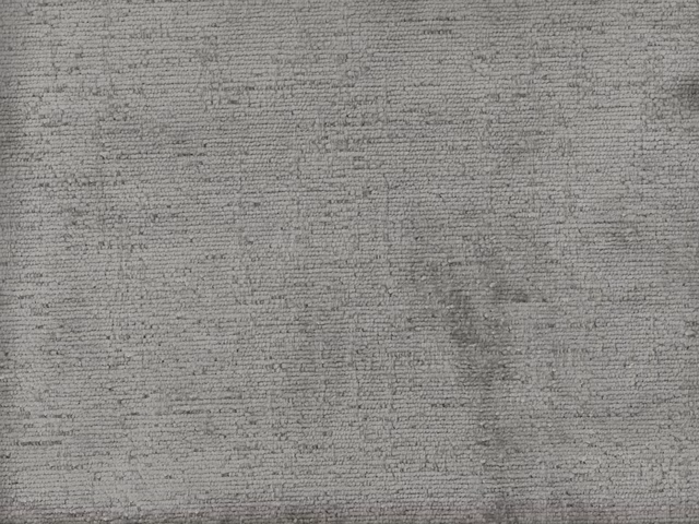 Cool grey chenille with fine horizontal ridges and softly mottled shading