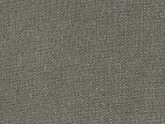 Close-up of muted olive-grey flat weave with fine slubbed tonal texture