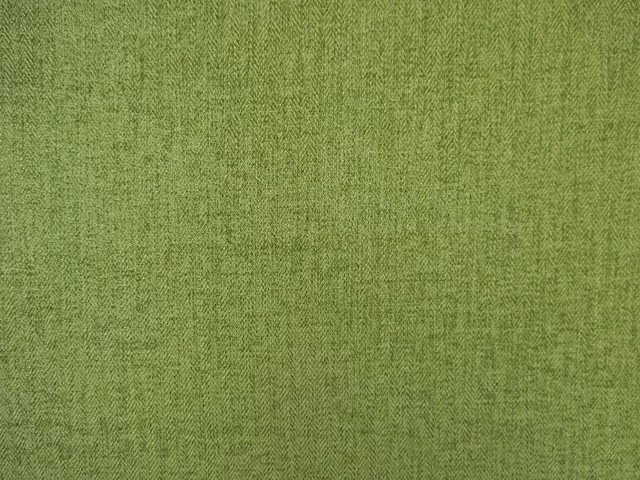 Muted olive-green chenille with fine herringbone weave and softly textured surface