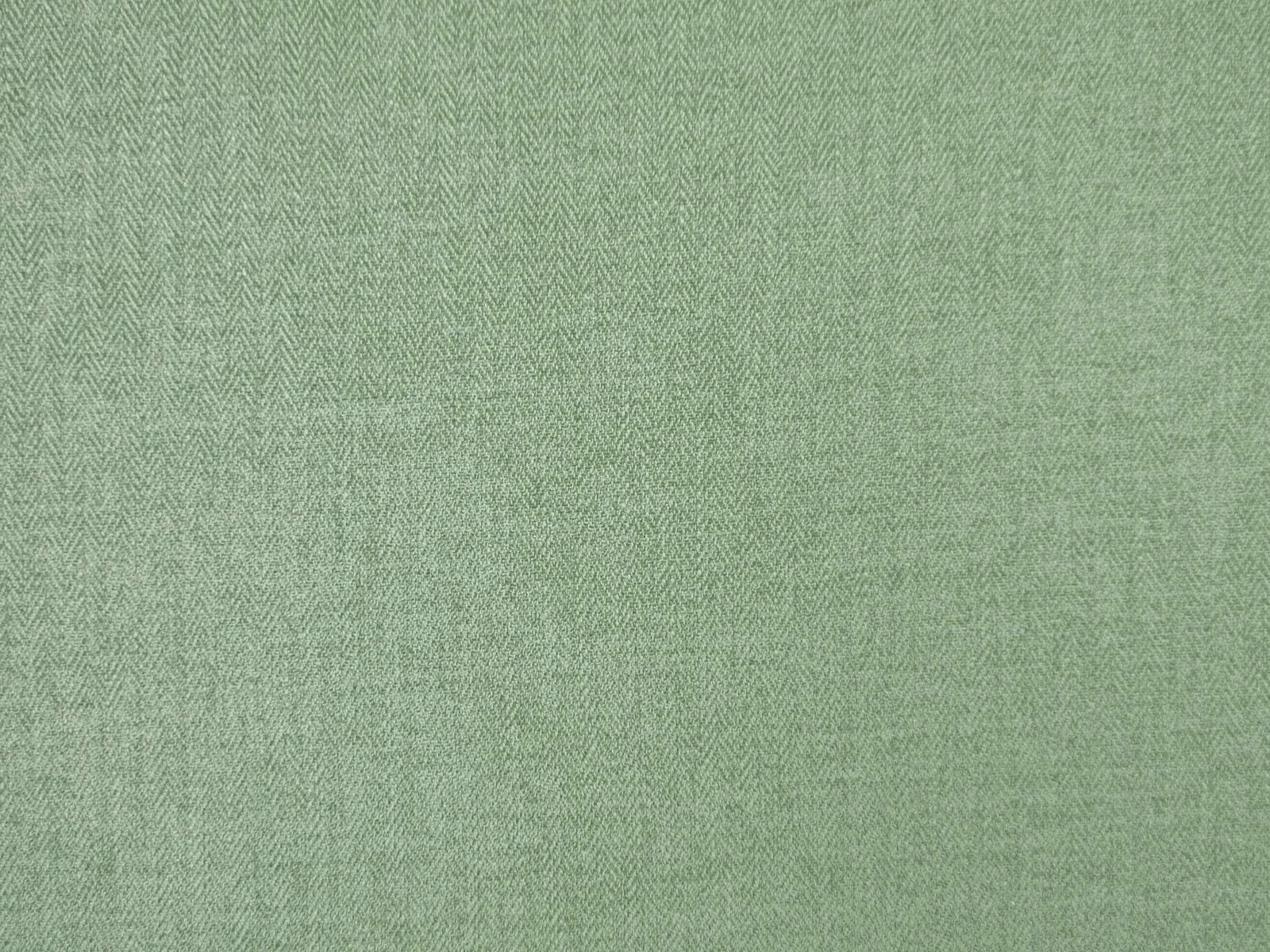 Pale sage-green chenille with a fine tonal chevron weave and soft nap