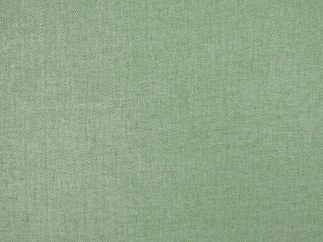Pale sage-green chenille with a fine tonal chevron weave and soft nap