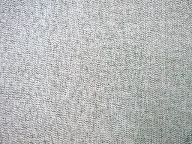 Pale sage-grey chenille with fine herringbone weave and softly mottled texture