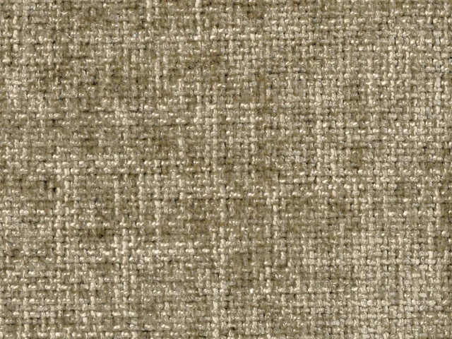 Close-up of warm taupe-grey chenille with an irregular, flecked woven texture