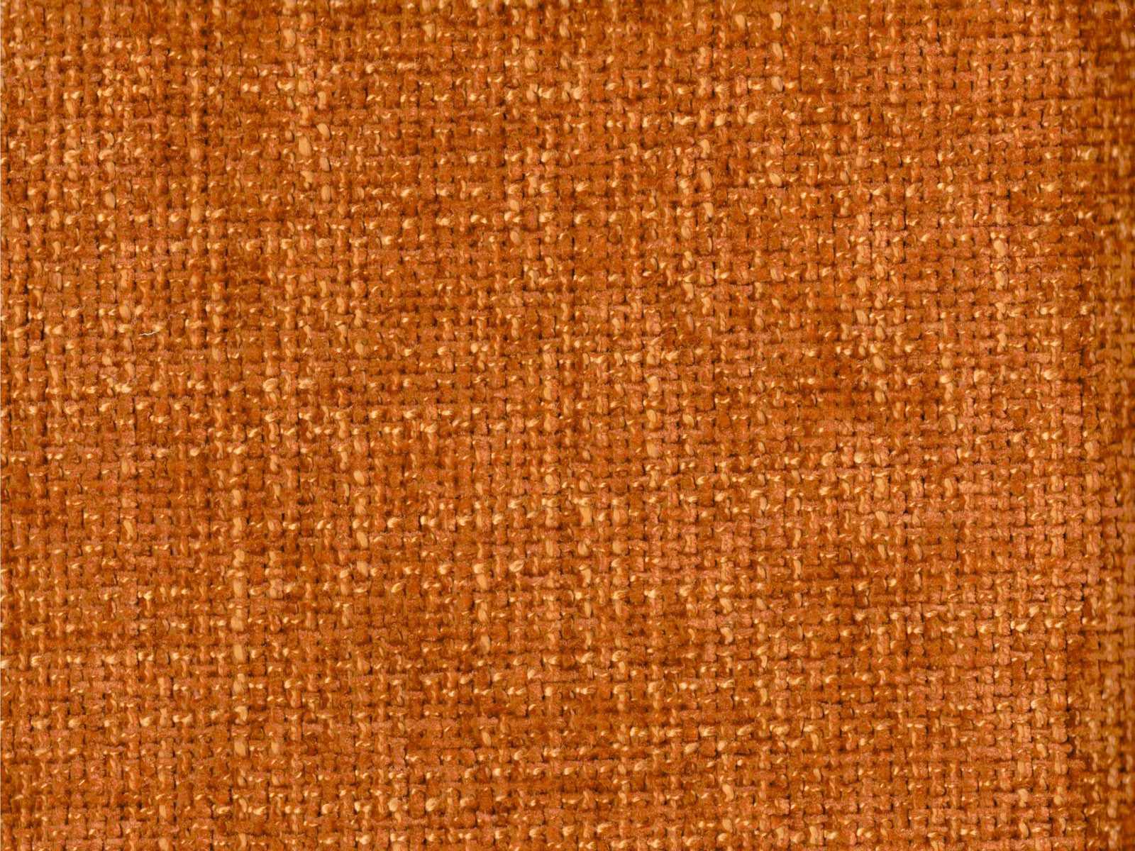 Burnt copper-orange chenille with a close, nubby crosshatched weave