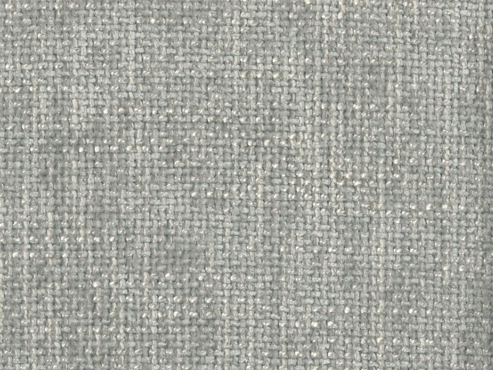Close view of cool silvery grey chenille with a softly irregular woven texture