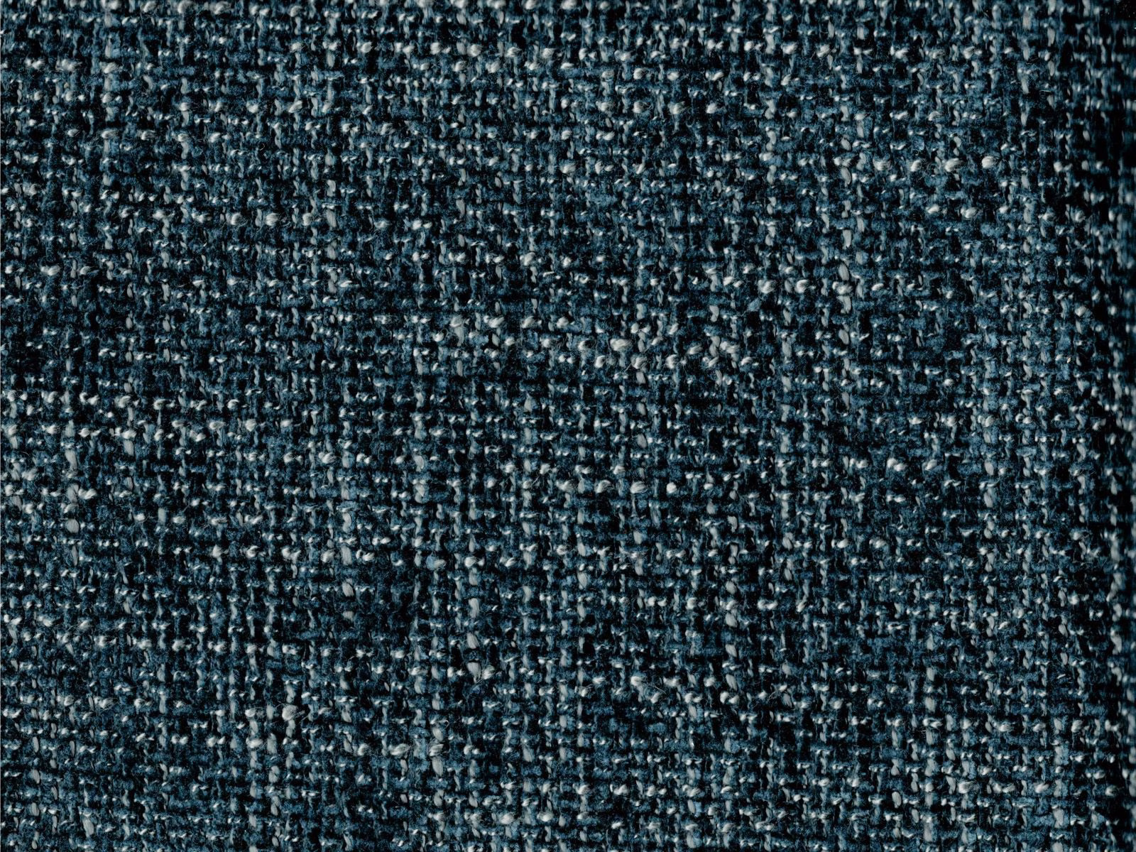 Deep blue-teal chenille with charcoal flecks and a dense nubby weave