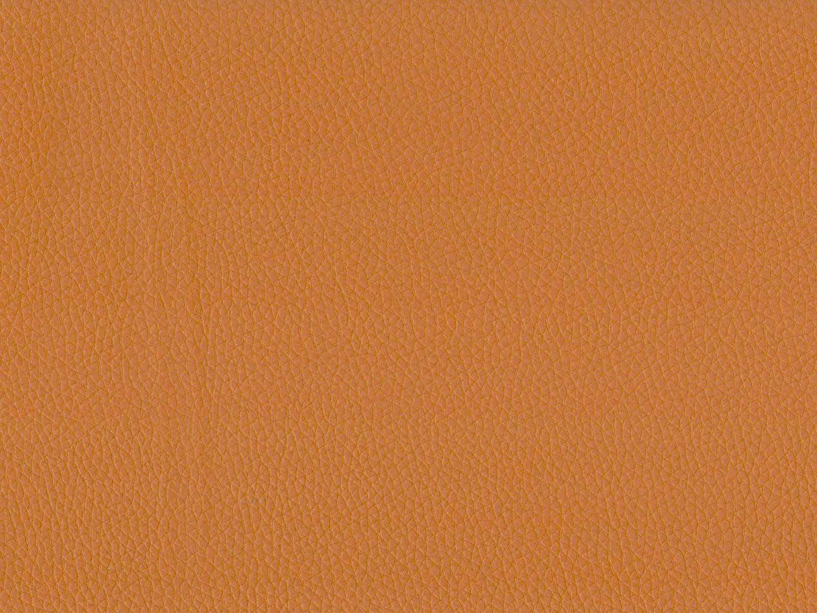 Warm burnt-orange faux leather with fine pebbled grain and subtle vertical creasing