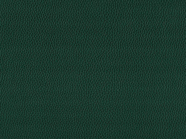 Deep forest-green faux leather with a fine pebbled grain and subtle sheen