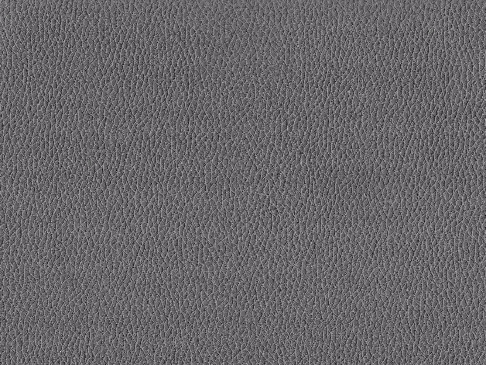 Cool mid-grey faux leather with a fine, evenly pebbled grain