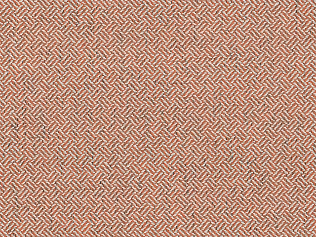 Warm terracotta chenille with cream micro-chevron weave and softly textured surface