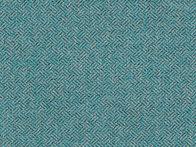 Turquoise chenille with fine charcoal herringbone texture and softly raised weave