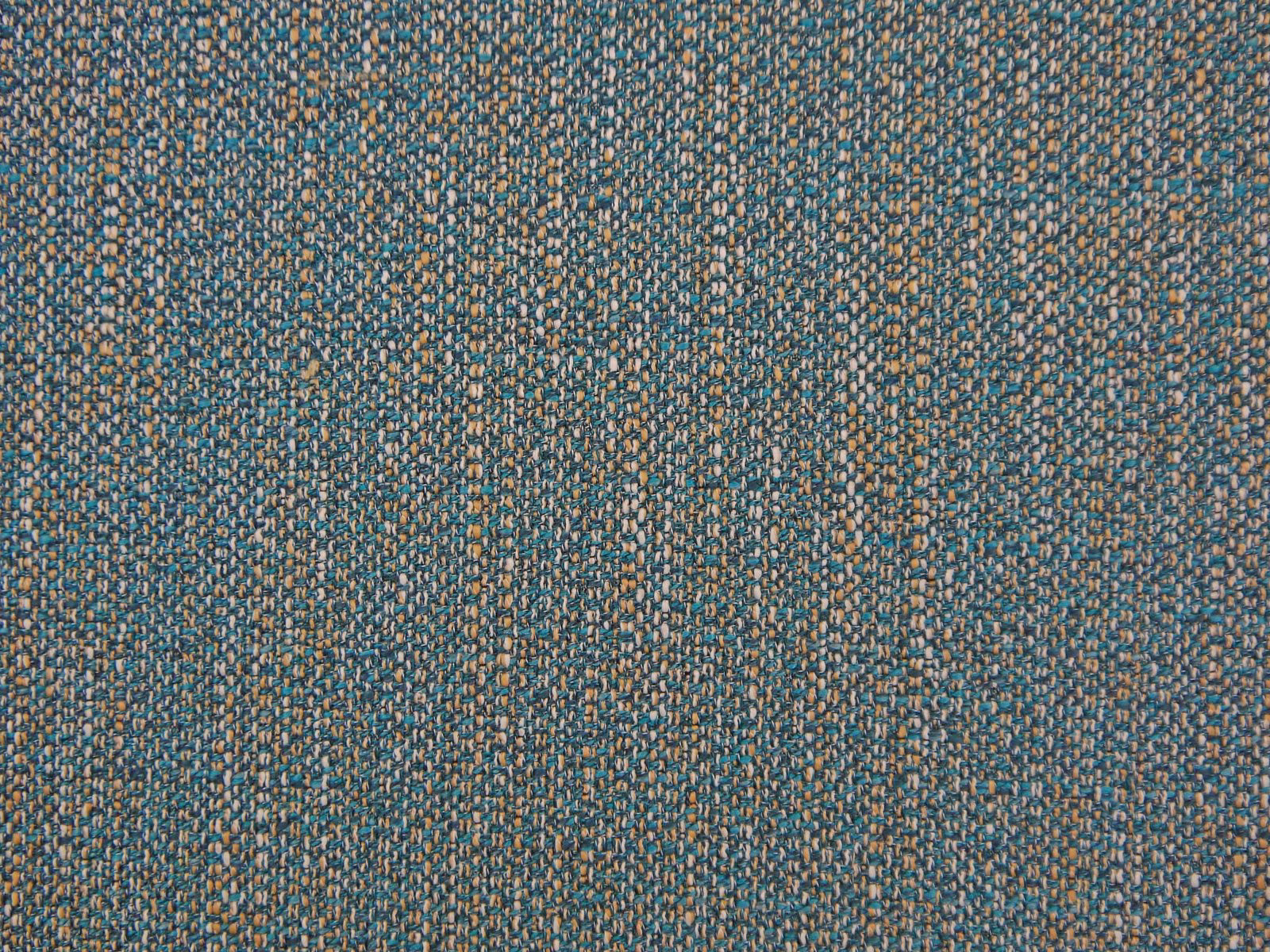 Muted teal-blue chenille close-up with taupe flecks and a nubby woven texture