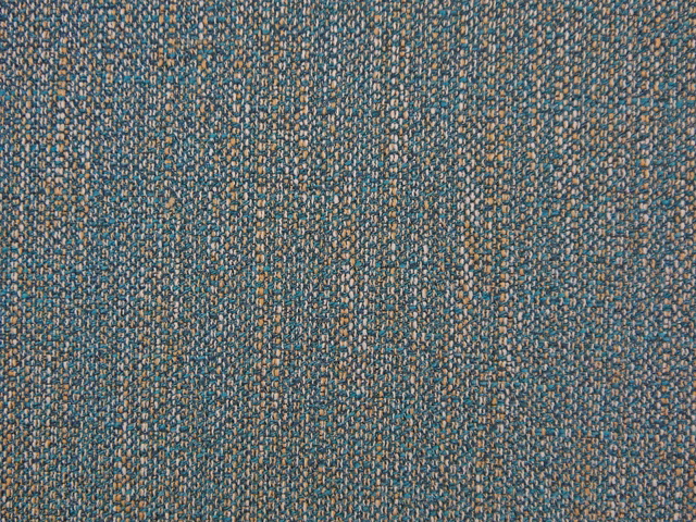 Muted teal-blue chenille close-up with taupe flecks and a nubby woven texture