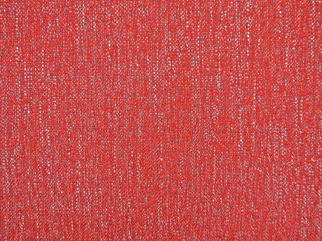 Crimson red chenille with fine pale flecks and a close vertical weave