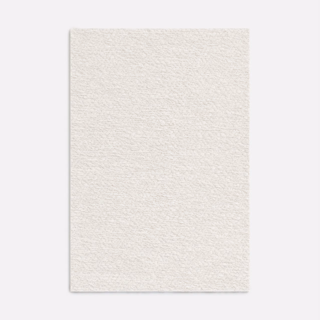 Warm ivory chenille swatch with a fine, softly rippled nubby surface