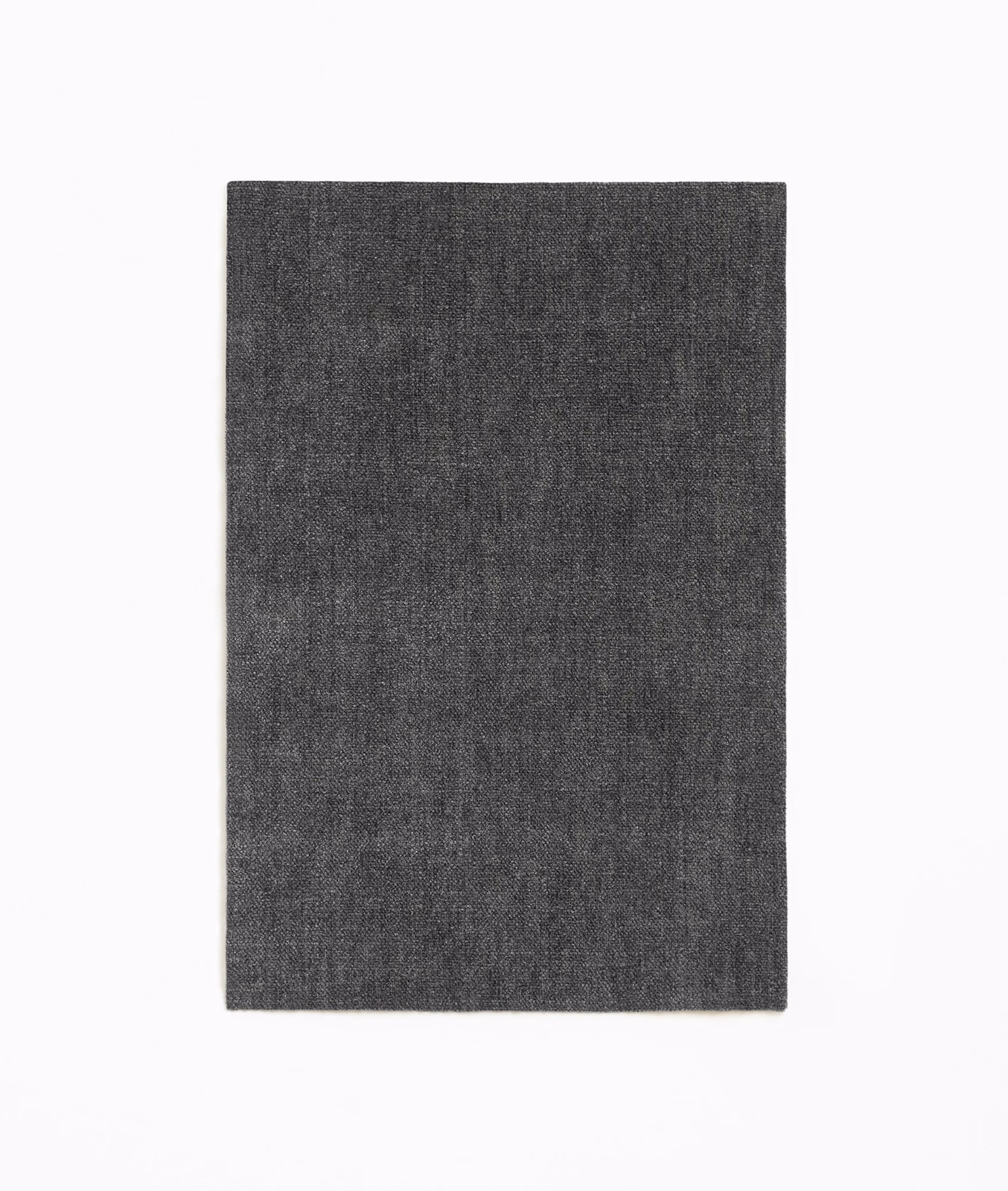 Deep charcoal-grey Belsuede swatch showing a softly flecked vertical chenille weave