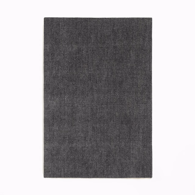 Deep charcoal-grey Belsuede swatch showing a softly flecked vertical chenille weave