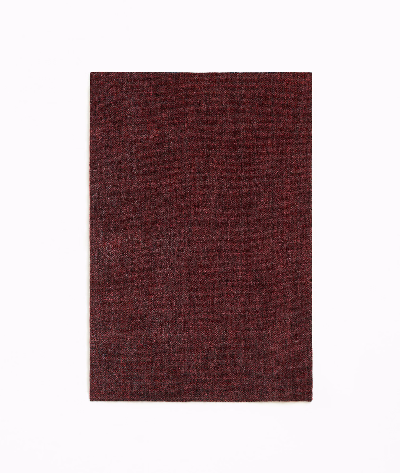 Deep Bordeaux chenille swatch with subtle vertical striations and varied burgundy texture