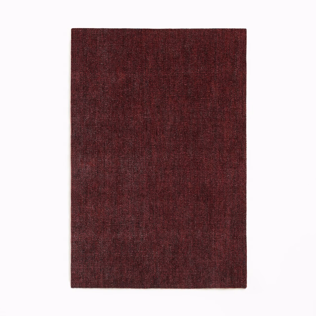Deep Bordeaux chenille swatch with subtle vertical striations and varied burgundy texture