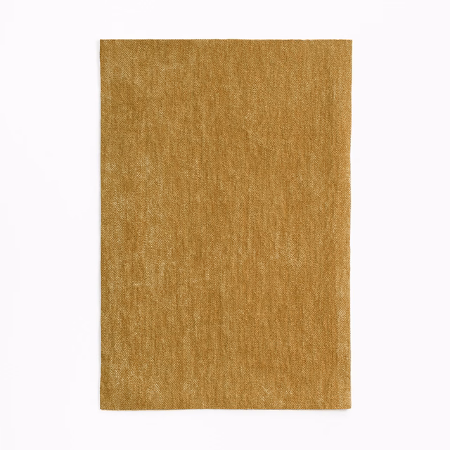 Warm camel chenille swatch with softly brushed pile and fine vertical striations