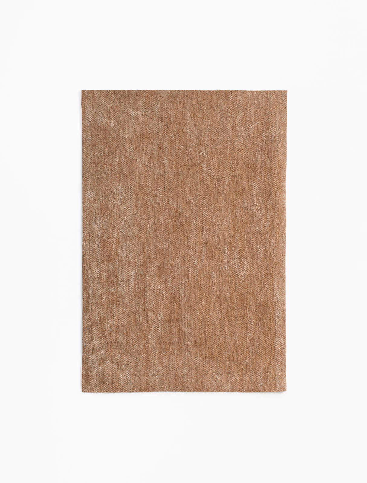 Warm camel-brown chenille swatch with soft vertical striations and a brushed surface