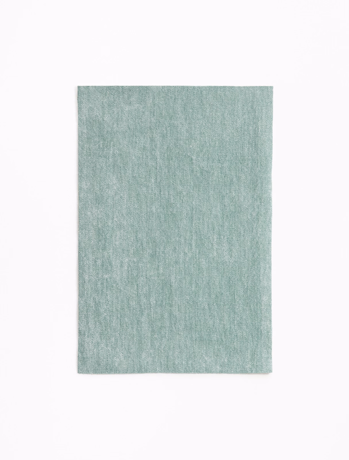Pale Laguna blue-green chenille swatch with a softly brushed vertical texture