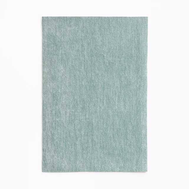 Pale Laguna blue-green chenille swatch with a softly brushed vertical texture