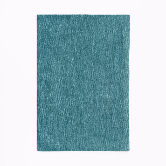 Ocean teal chenille with softly mottled vertical pile and gentle surface sheen