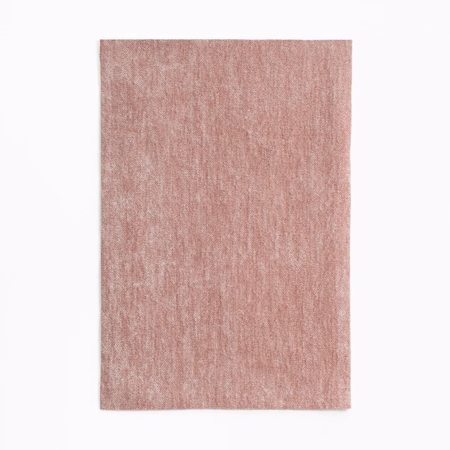 Dusty rose chenille swatch with a softly brushed, fine vertical striation