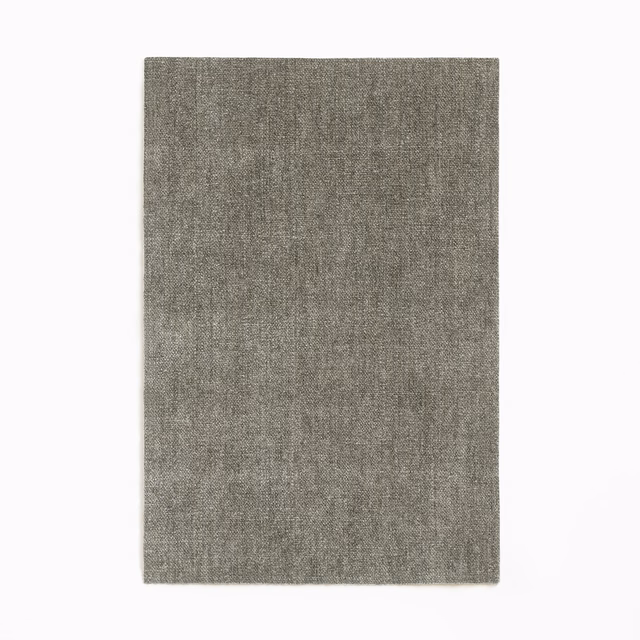 Smoky grey-taupe Belsuede chenille swatch with fine flecked woven texture
