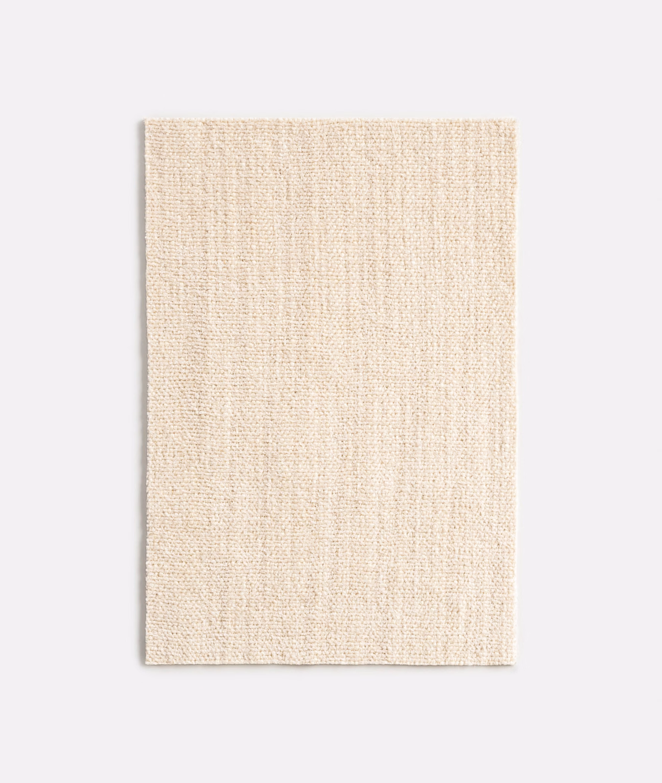Warm ivory chenille swatch with fine vertical ribbed texture