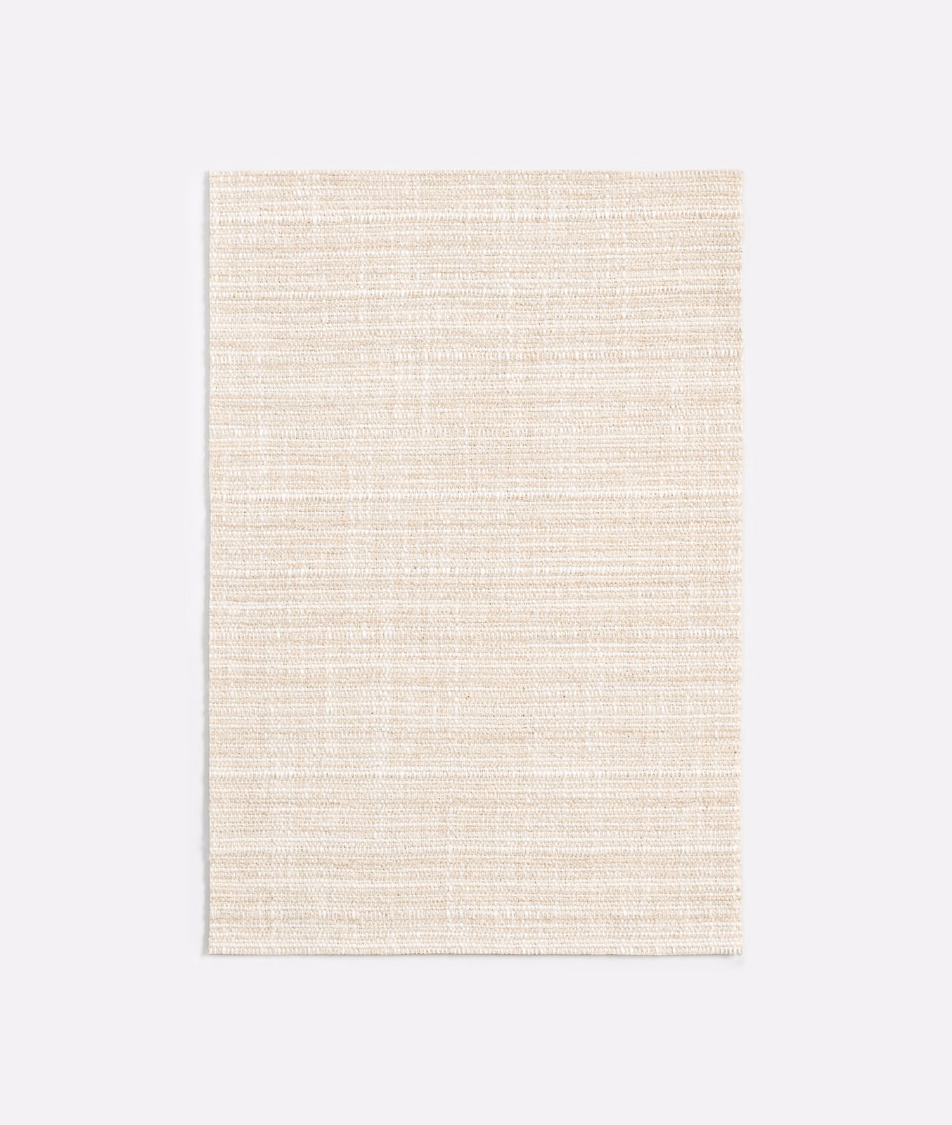 Warm ivory chenille swatch with fine horizontal slubbed weave