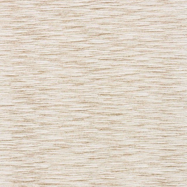 Warm cream chenille with fine uneven taupe horizontal striations and softly flecked texture