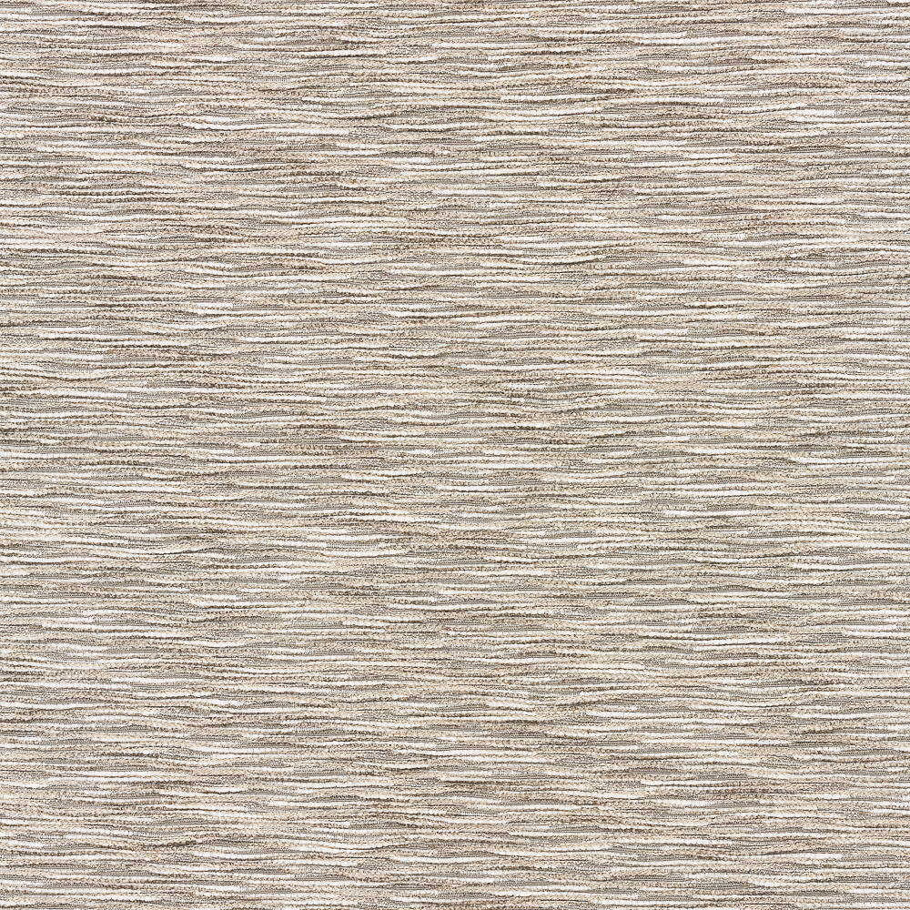 Warm ivory chenille with fine taupe-grey horizontal striations and tactile texture