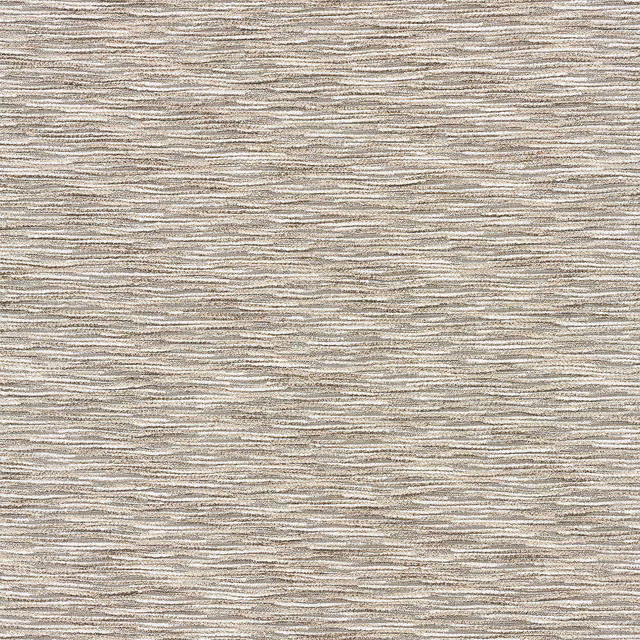 Warm ivory chenille with fine taupe-grey horizontal striations and tactile texture