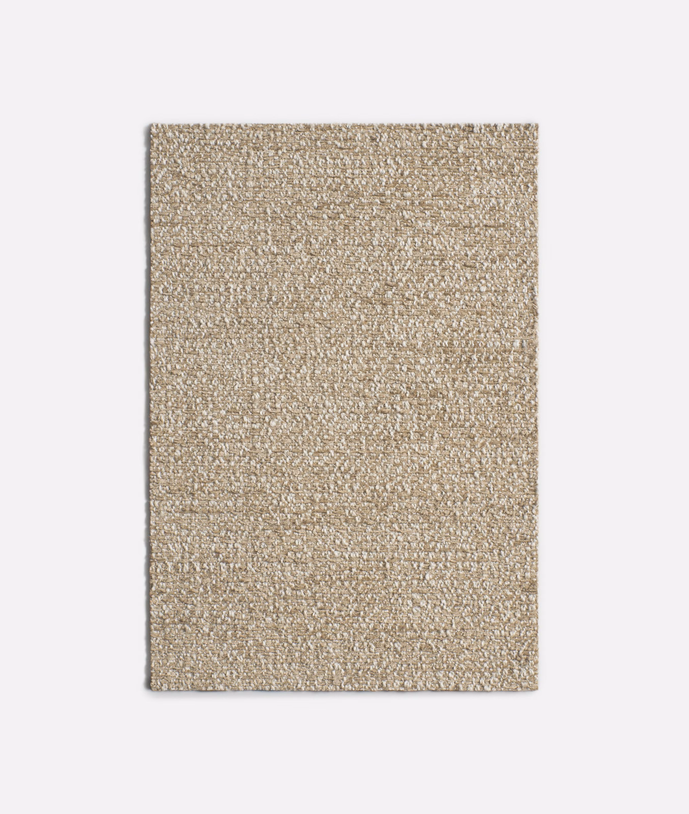 Warm oat-taupe chenille swatch with a dense, softly flecked nubby weave