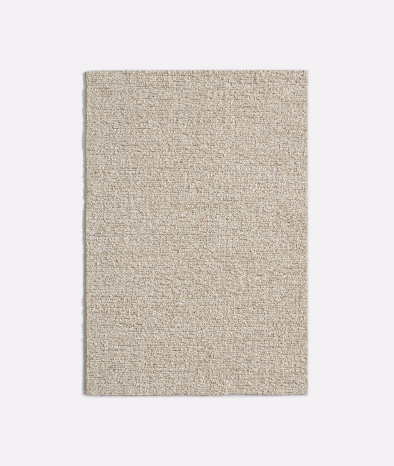 Warm natural beige chenille swatch with a fine, softly mottled woven texture