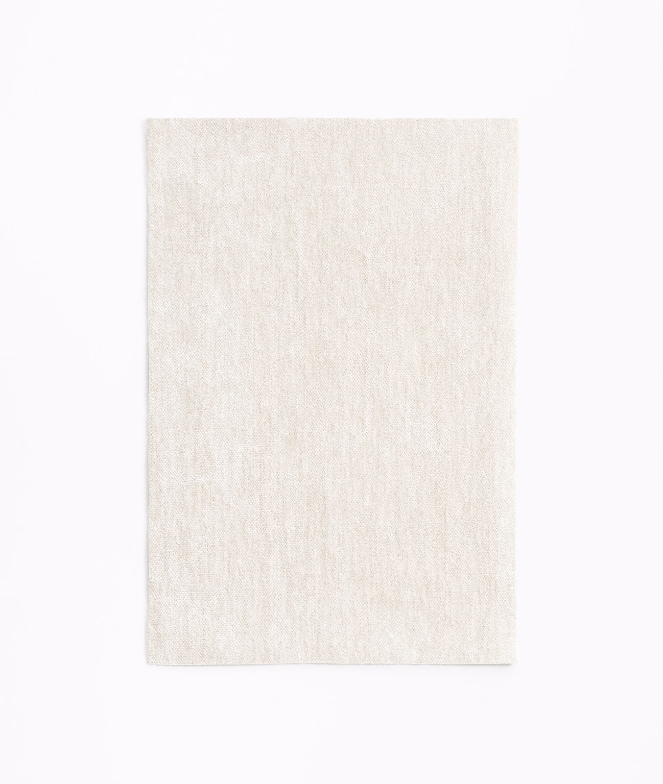 Warm ivory chenille swatch with subtle vertical striations and a softly brushed texture