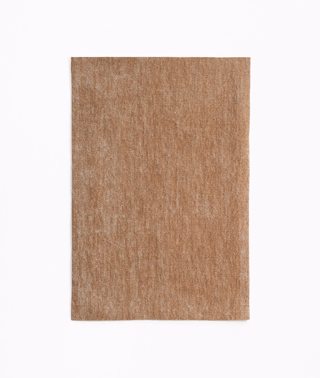 Warm camel-brown chenille swatch with subtle vertical striated texture