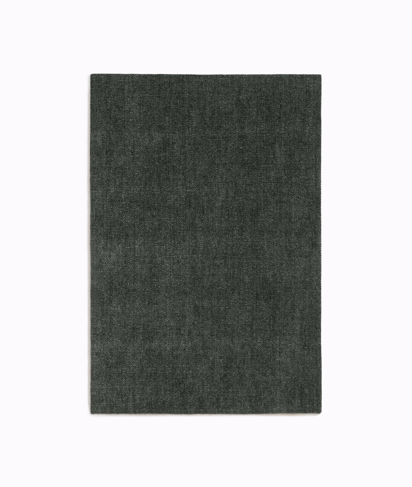 Dark forest-green chenille swatch with subtle mottling and a softly brushed surface