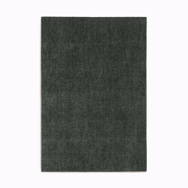 Dark forest-green chenille swatch with subtle mottling and a softly brushed surface
