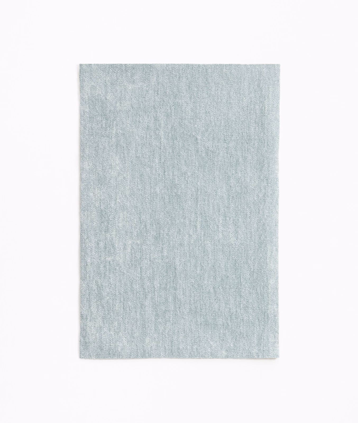 Pale glacier blue-grey chenille with a softly mottled, vertical woven texture