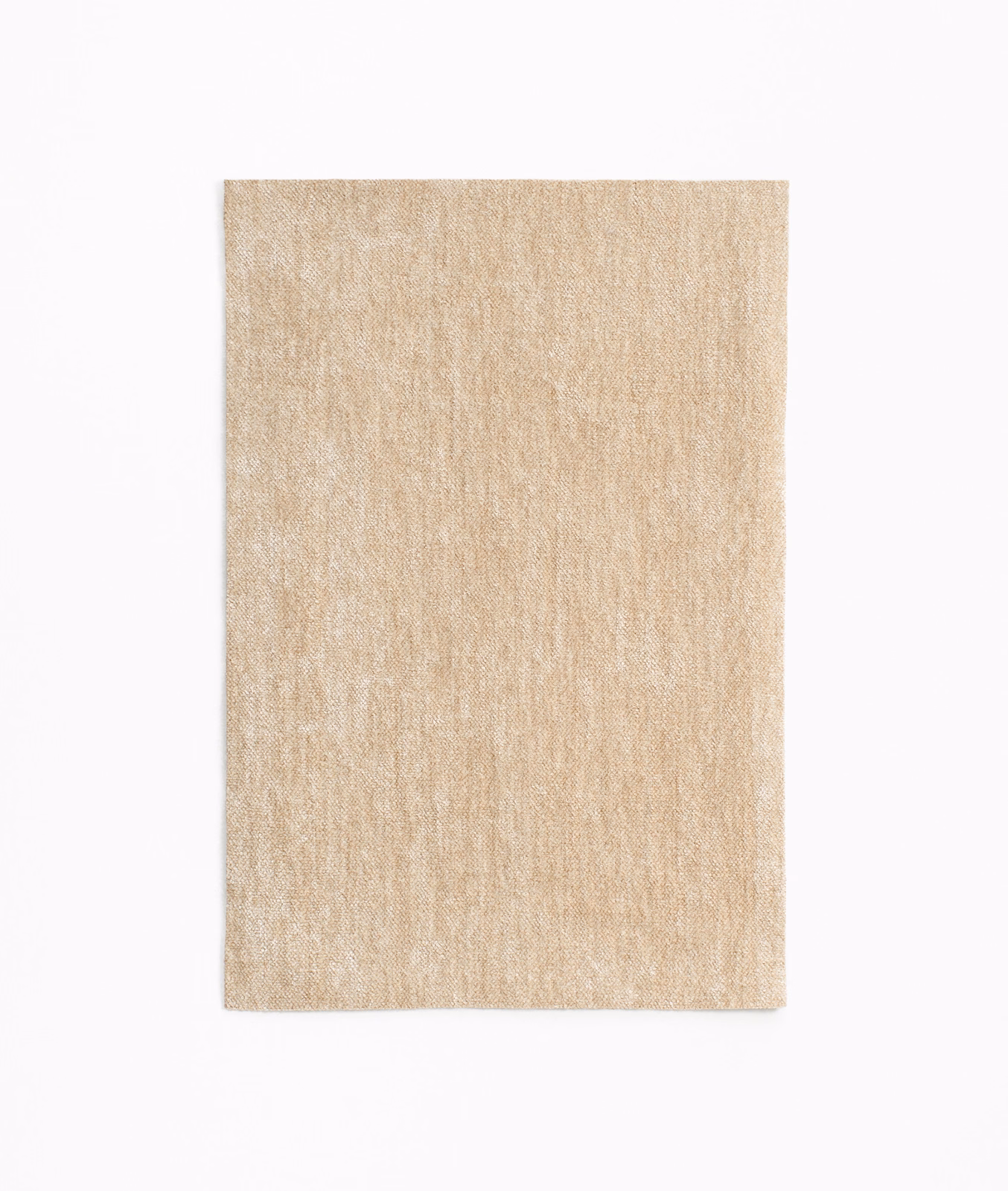 Pale nude-beige chenille swatch with subtle uneven vertical surface texture