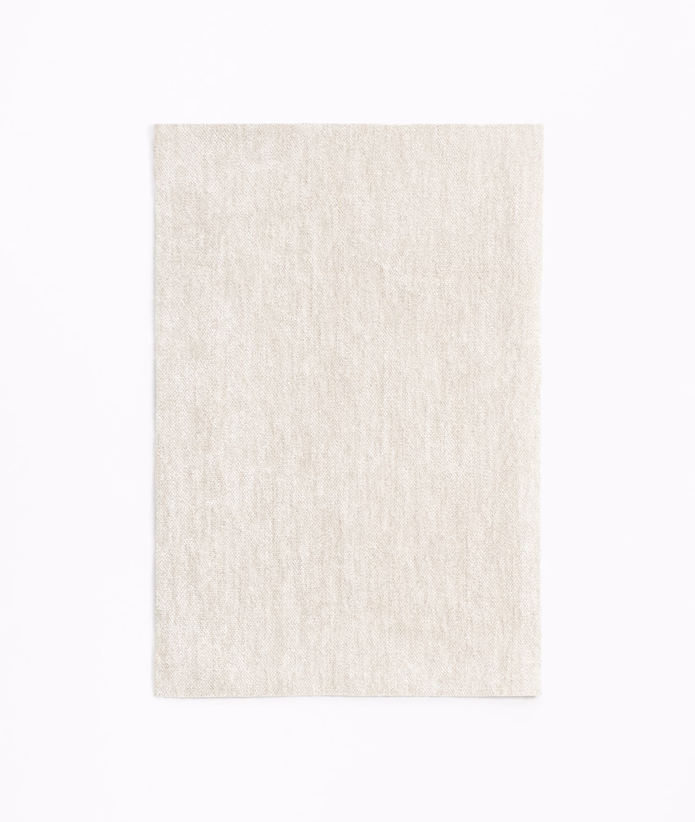 Soft ivory chenille swatch with subtle flecked vertical texture