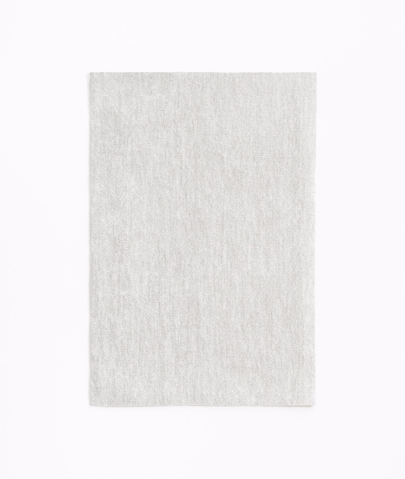 Pale pearl chenille swatch with subtle vertical texture and cool ivory tone