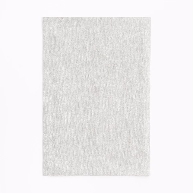 Pale pearl chenille swatch with subtle vertical texture and cool ivory tone